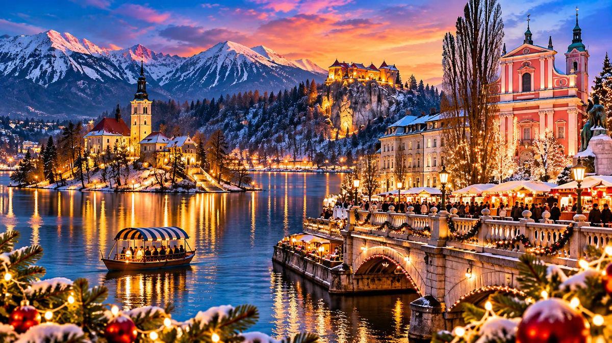 Adventi fények a varázslatos BLEDI-tónál és LJUBLJANÁBAN