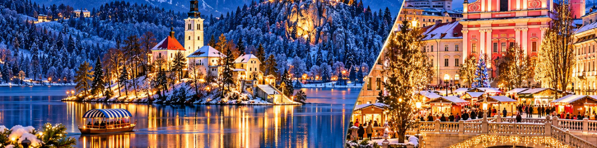 Adventi fények a varázslatos BLEDI-tónál és LJUBLJANÁBAN